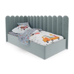 Bir nəfərlik çarpayı Art_tek_yataq(100) 82, laminat/parça, boz, 85x100x200 sm