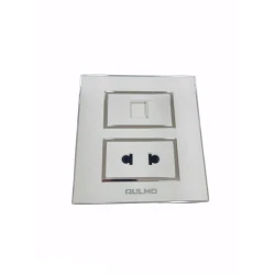 Birqat söndürən rozetka ilə Aulmo, telefon+rozetka, ağ.