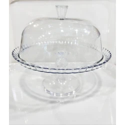 Akril,Qapaqlı Şəffaf Tort Qabı 28sm