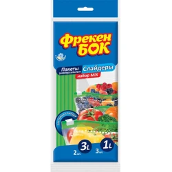 Пакеты-слайдеры для хранения и замораживания Freken Bok 22х18 см 1 л (3 шт) 27х28 см 3 л ( 2 шт) 5 шт Пакеты-слайдеры для хранения и замораживания Freken Bok 22х18 см 1 л (3 шт) 27х28 см 3 л ( 2 шт) 5 шт