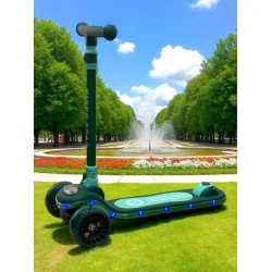 Детский самокат M6746, серый/зеленый