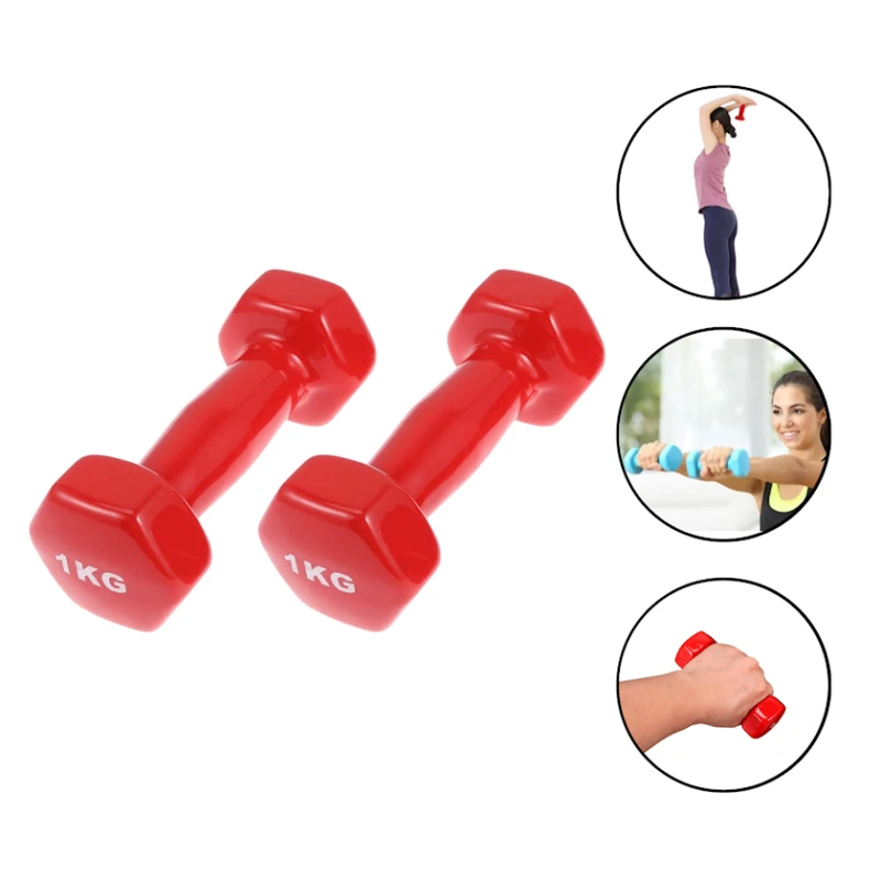 Набор гантелей Gymnic 1123, 1 x 1 кг, силикон, красный, 2 шт Набор гантелей Gymnic 1123, 1 x 1 кг, силикон, красный, 2 шт