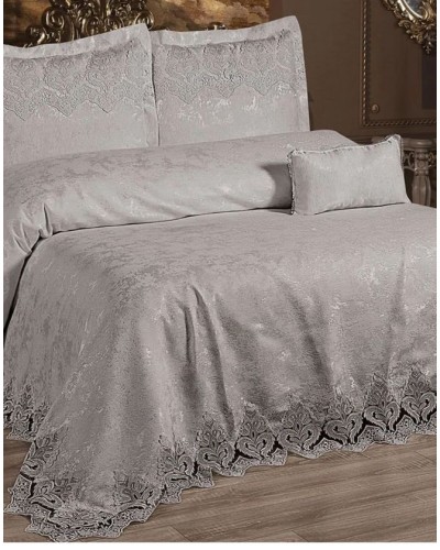 Yataq dəsti MiraNova SF-816, ikinəfərlik, boz, yorğan üzü 240х260 sm, mələfə 260х260 sm, yastıq üzü 5 əd