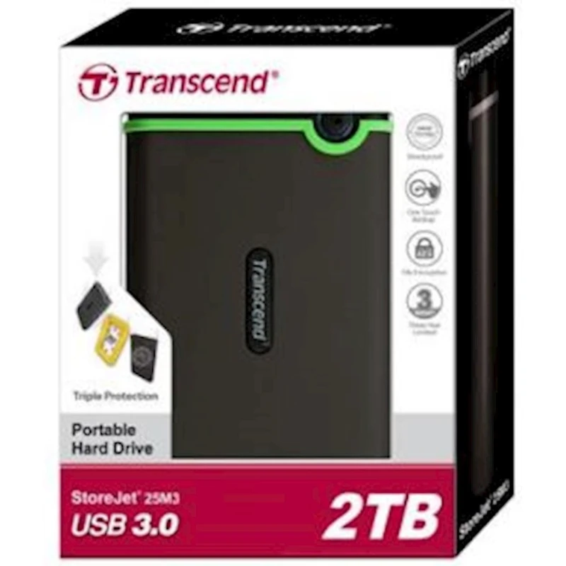 Xarici sərt disk TRANSCEND 2.5 USB 3.0 StoreJet 2TB Iron Gray Slim Xarici sərt disk TRANSCEND 2.5 USB 3.0 StoreJet 2TB Iron Gray Slim