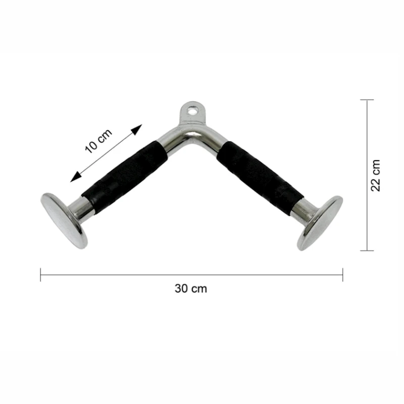 Trenajor üçün tutacaq WS0126 Tricep Push-Down Bar, paslanmayan polad/rezin, 10x22x30 sm