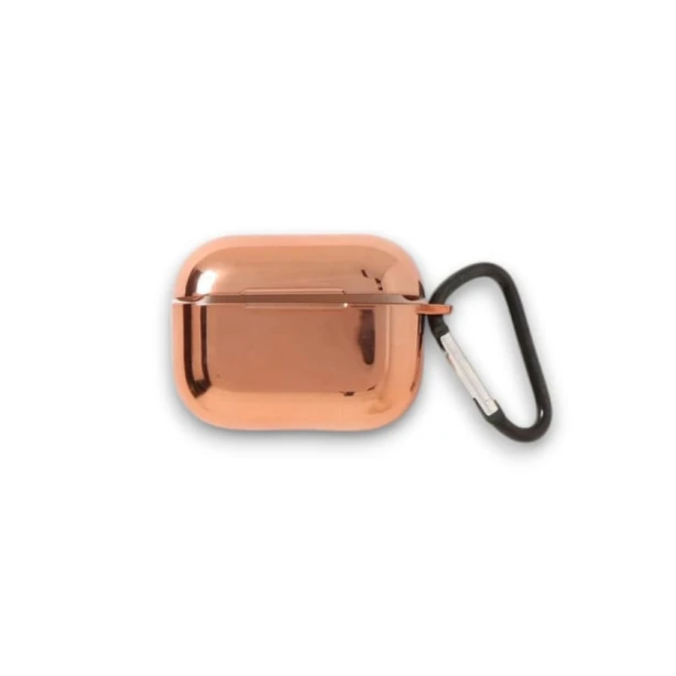 Жесткий силиконовый чехол для наушников, блестящий темно-золотой