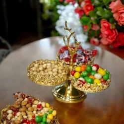 Менажница BTC-124, стекло/металл, золотистая, 10.5х24 см