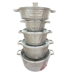 Qazan dəsti ZTW-QDNB, keramika/şüşə, boz, 20/24/28/32 sm, 5 əd