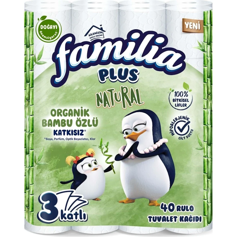 Tualet kağızı Familia Plus Natural, 3 qat, 40 rulon Tualet kağızı Familia Plus Natural, 3 qat, 40 rulon