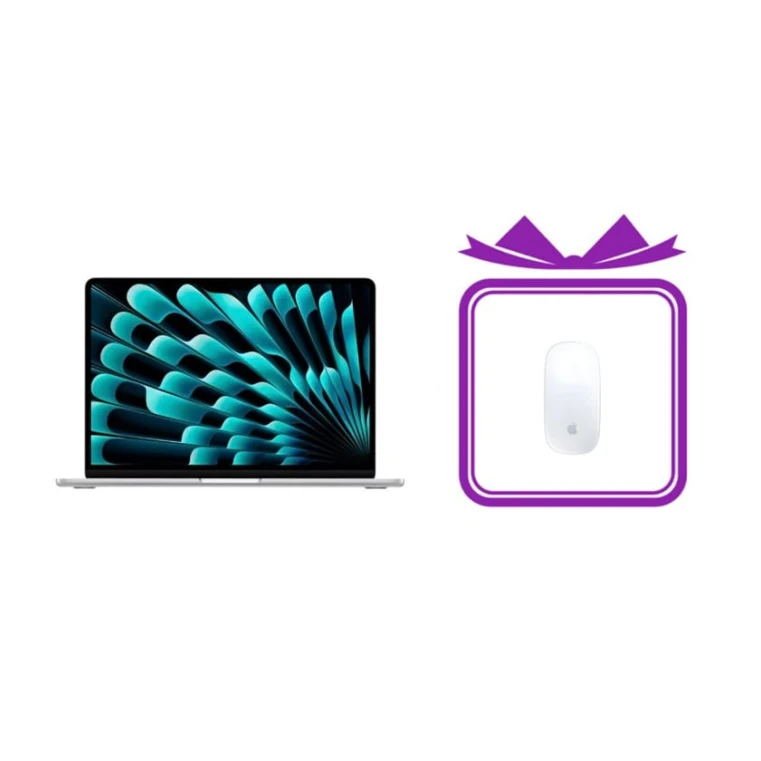 Ноутбук Apple MacBook Air 15.3 M4 2025 16 GB/512 GB Silver + Мышь Apple Wireless Magic Mouse 2 White