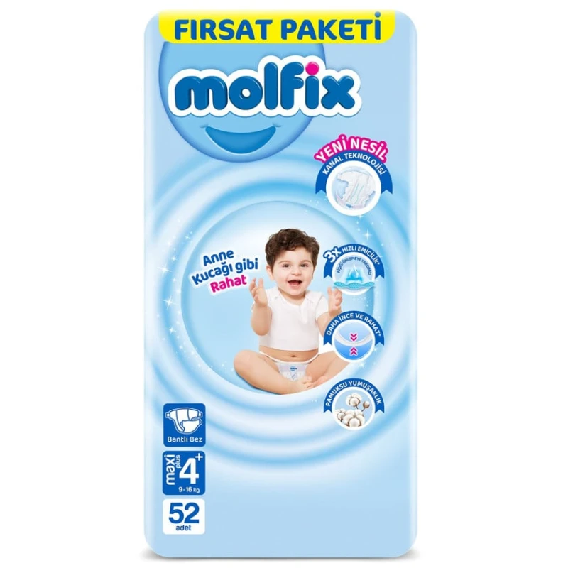 Подгузники Molfix размер 4, 52 штуки