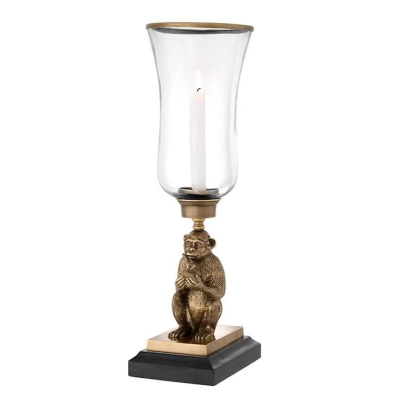 Şamdan Eichholtz Hurricane Bagan 112797, 21x18x57.5 sm, metal/şüşə, qəhvəyi Şamdan Eichholtz Hurricane Bagan 112797, 21x18x57.5 sm, metal/şüşə, qəhvəyi