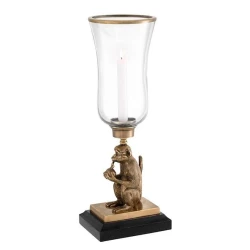 Подсвечник Eichholtz Hurricane Bagan 112797, 21x18x57.5 см, металл/стекло, коричневый