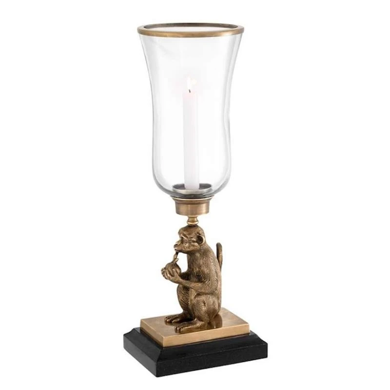 Şamdan Eichholtz Hurricane Bagan 112797, 21x18x57.5 sm, metal/şüşə, qəhvəyi Şamdan Eichholtz Hurricane Bagan 112797, 21x18x57.5 sm, metal/şüşə, qəhvəyi