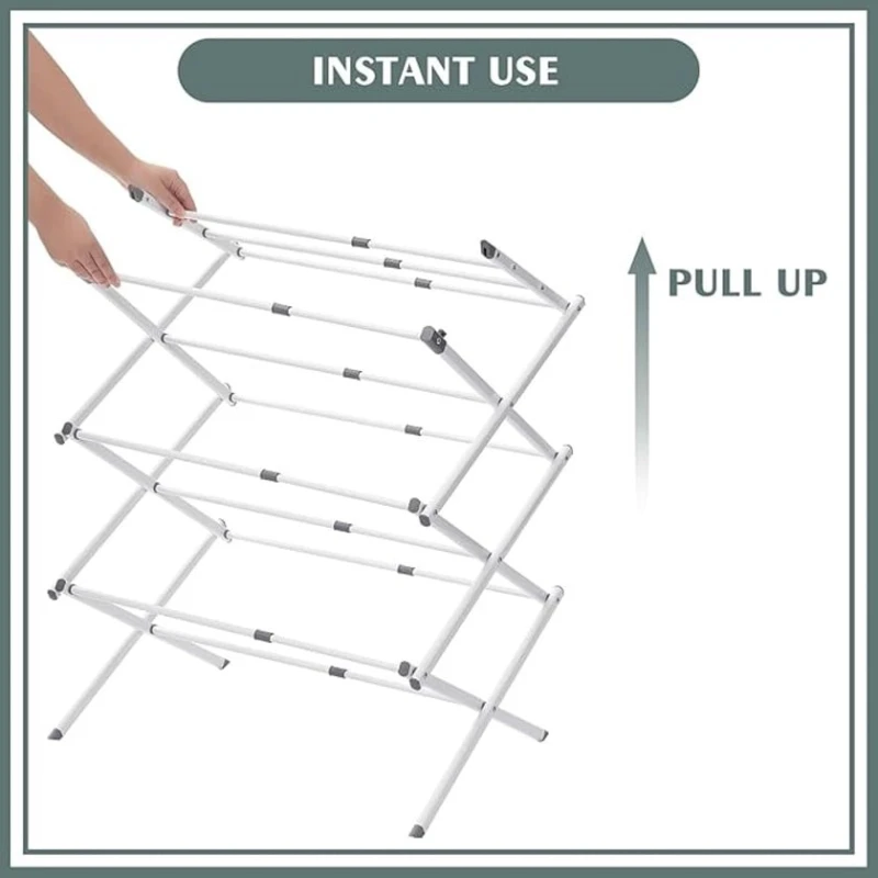Paltar üçün quruducu Apexchaser 977, metal, ağ, 103х37.5х75 sm