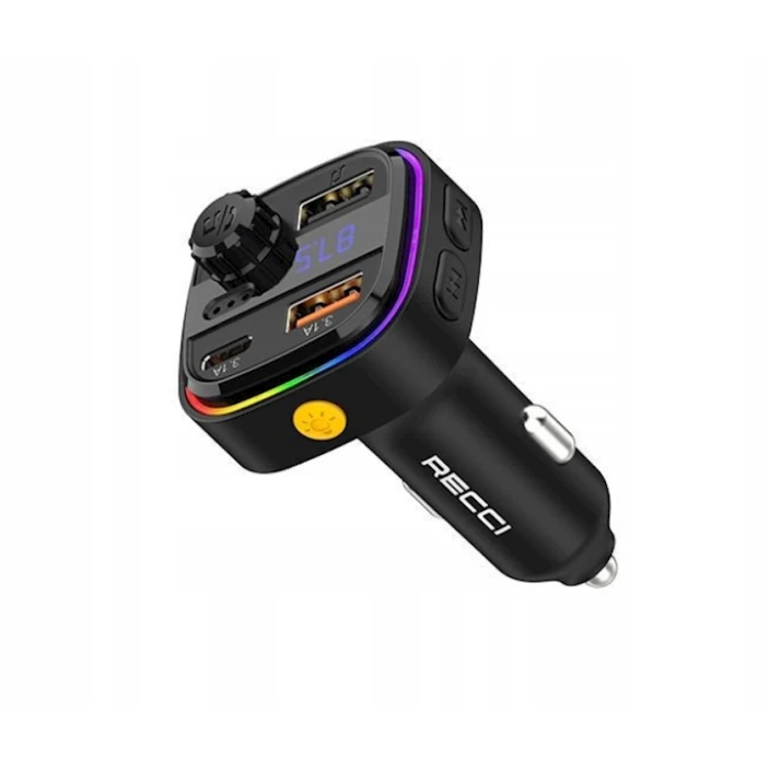 Автомобильное зарядное устройство Recci RQ08 Black Автомобильное зарядное устройство Recci RQ08 Black
