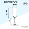Набор бокалов для шампанского Wilmax 888027/6A, хрусталь, 230 мл, 6 шт