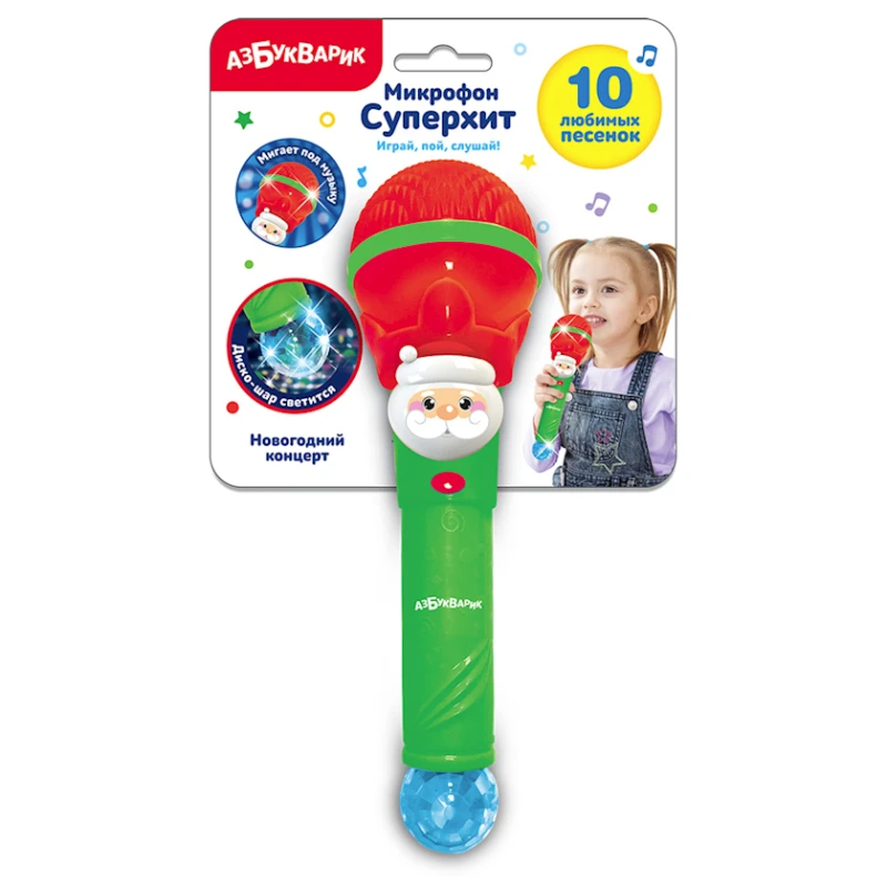 Микрофон Азбукварик Новогодний концерт, красный