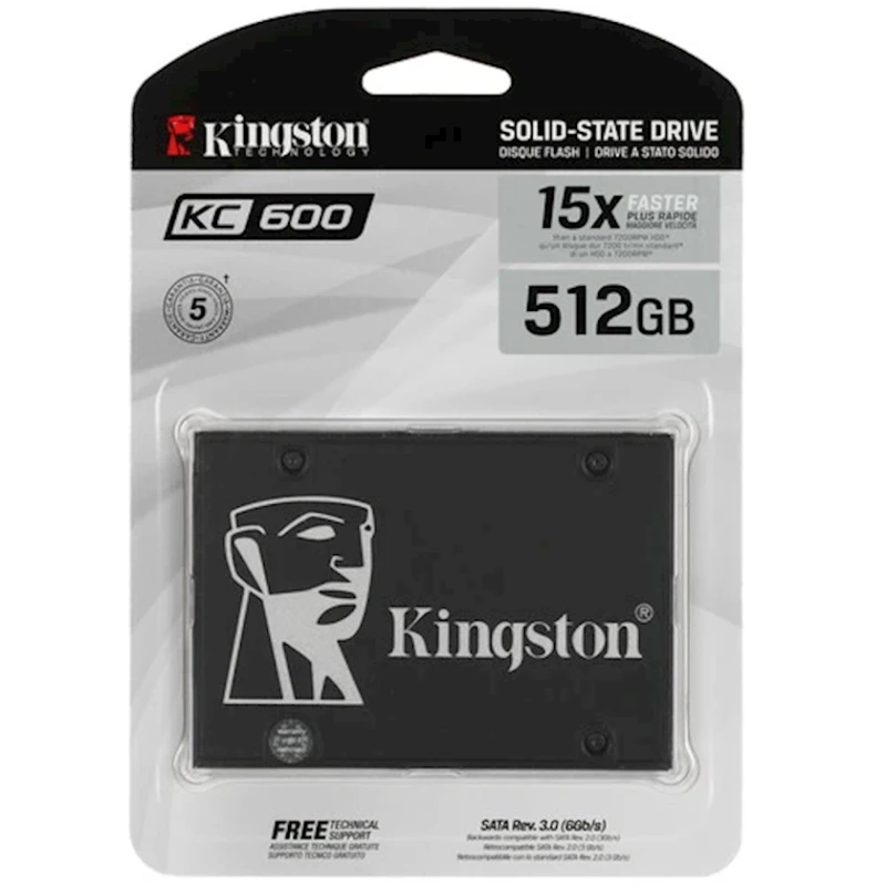 SSD накопитель Kingston KC600 SATA SSD 512GB (SKC600/512G)