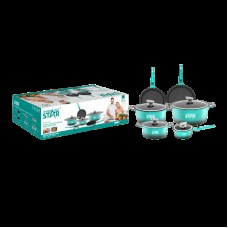 Yemək bişirmək üçün dəst Winning Product ST-5106, firüzəyi, 6 əşya
