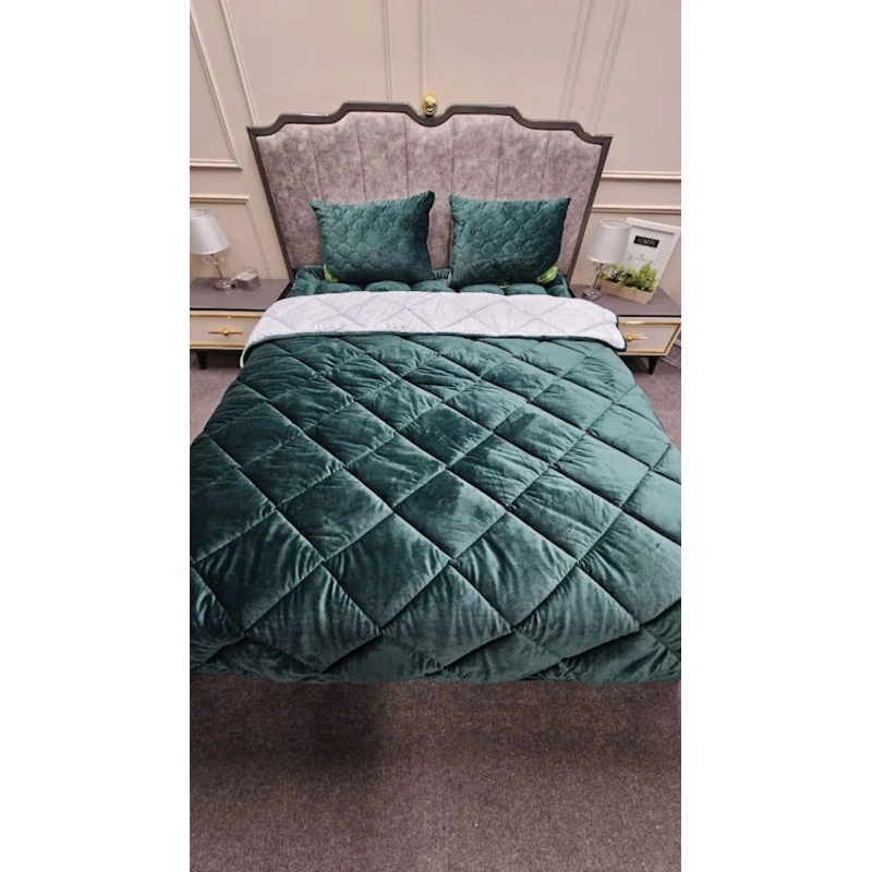 Одеяло ZZ-ZZ-0025, 155x255 см, полутораспальное, всесезонное, велюр, зеленое