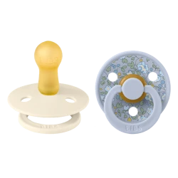 Набор пустышек BIBS x Liberty Colour Eloise, размер 1, 0-6 месяцев, слоновая кость/голубой, 2 шт