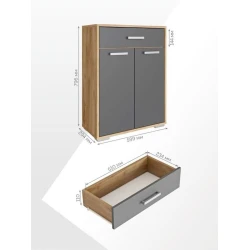 Tumba 59.9x29.4x79.6 sm, LDSP, Boz/Qəhvəyi Tumba 59.9x29.4x79.6 sm, LDSP, Boz/Qəhvəyi