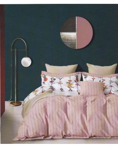 Yataq dəsti First Home ZZ-ZZ-0147, yorğan üzü 160х200 sm, yastıq üzü 50x70 sm, ikinəfərlik, satin, çəhrayı