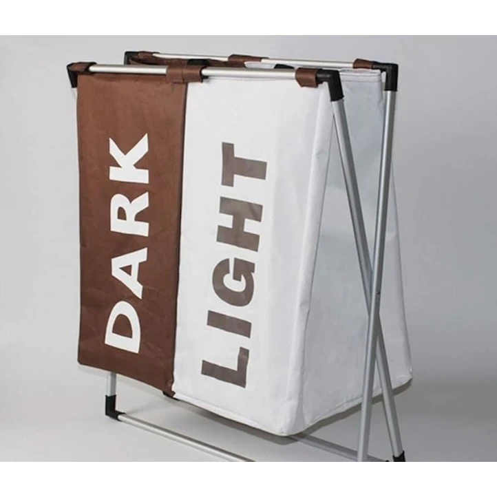 Корзина для белья AH31JUW9, белая/коричневая, 38x59x57 см