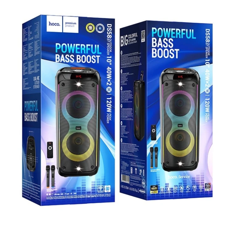 HOCO DS58 Heritage Dual 10-düymlük RGB Light BT Dinamik