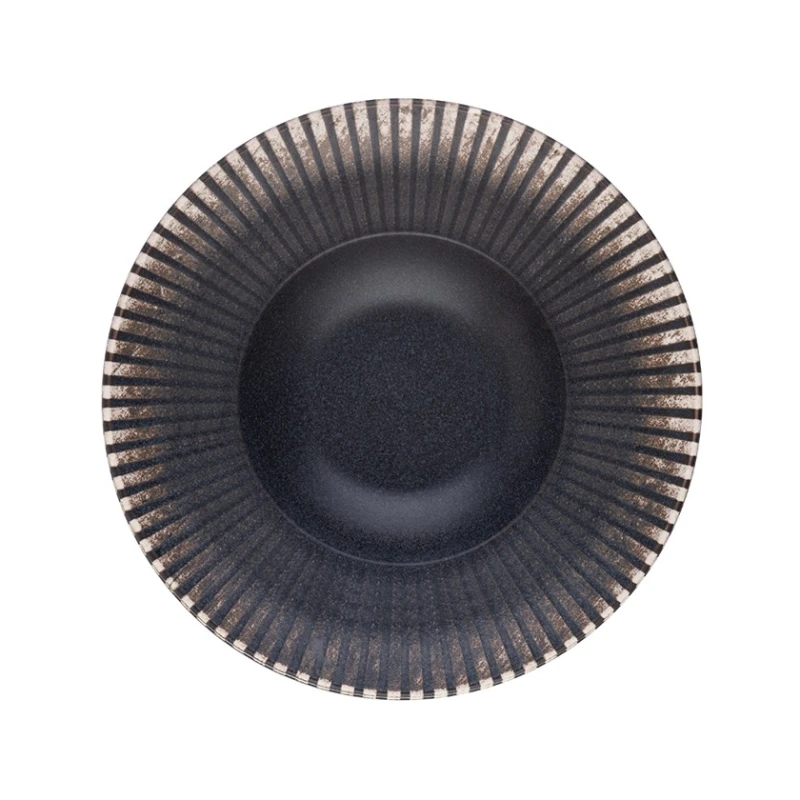 Тарелка глубокая ID-Fine Reckless Miro, фарфор, серая, 460 мл, 29 см