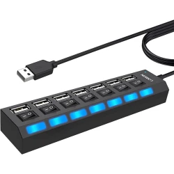 USB хаб 7 Port USB 2.0 with On/Off Switch