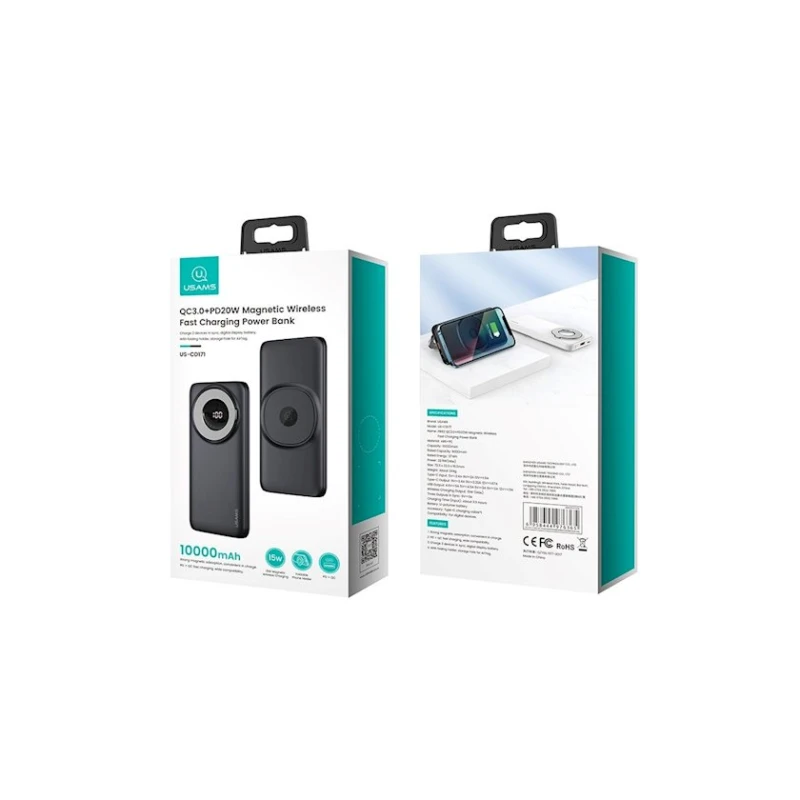 Внешний аккумулятор USAMS US-CD171 QC3.0+PD 10000mAh Black