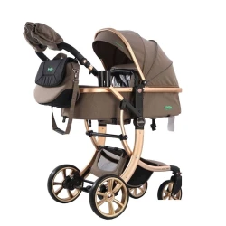 Детская коляска G600, коричневая