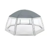 Тент для бассейна Bestway 58612, круглый, 600x600x295 см, серый/прозрачный