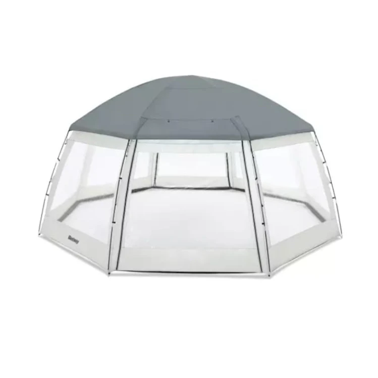 Тент для бассейна Bestway 58612, круглый, 600x600x295 см, серый/прозрачный