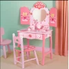 Трюмо и стул LZJ-0718, розовый, 96x49x36.5/49x29x23.5 см Трюмо и стул LZJ-0718, розовый, 96x49x36.5/49x29x23.5 см