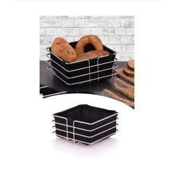 Хлебница OL00, 20x20x11 см, металл/ткань, черный/серебристый Хлебница OL00, 20x20x11 см, металл/ткань, черный/серебристый