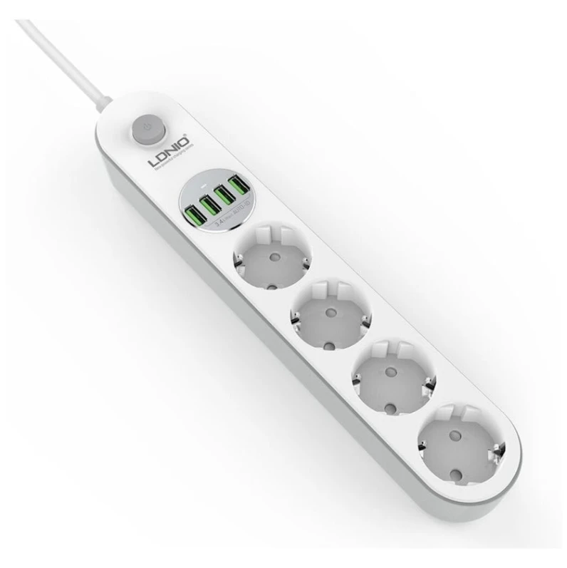 Сетевой фильтр LDNIO SE4432 2 м, 4-розеточный, Белый