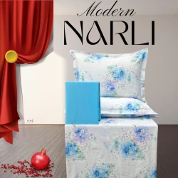 Комплект постельного белья Narlı 1168, пододеяльник 200x220 см, простыня 240х260 см, наволочки 50х70 см, двуспальный, хлопок, разноцветный