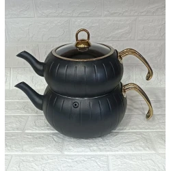 Набор чайников Oms SHA-00002513, черный/золотистый, 3 л Набор чайников Oms SHA-00002513, черный/золотистый, 3 л