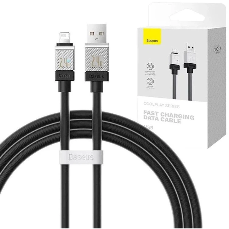 Кабель Baseus CoolPlay Series Fast Charging Cable USB to iP 2.4A 1m Black Кабель Baseus CoolPlay Series Fast Charging Cable USB to iP 2.4A 1m Black