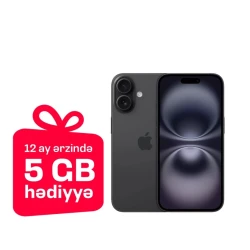 Смартфон Apple iPhone 16 8GB/128GB Black (12 месяцев, по 5 GB в месяц в подарок)