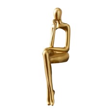 Heykəlcik Gold Decor Sitting Thinker Abstract, qatran