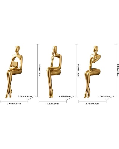 Heykəlcik Gold Decor Sitting Thinker Abstract, qatran
