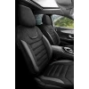 Набор чехлов на сидения авто vidual5, лен/кожа, черный/серый