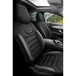 Avtomobil oturacaqları üçün çexol dəsti vidual5, kətan/dəri, qara/boz Avtomobil oturacaqları üçün çexol dəsti vidual5, kətan/dəri, qara/boz