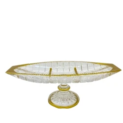 Менажница SHA-00003421 стекло, прозрачная/золотистая, 13 см