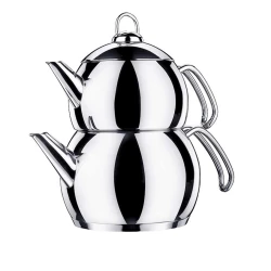 Набор заварочных чайников Korkmaz Tombik A104, 2 шт, нержавеющая сталь, с крышкой, серебристый