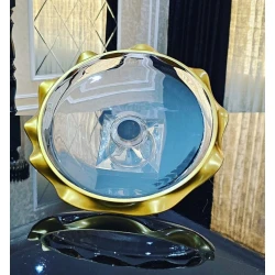 Подставка для сладостей Gallery Home GLR-003, прозрачная/золотистая, 32 см